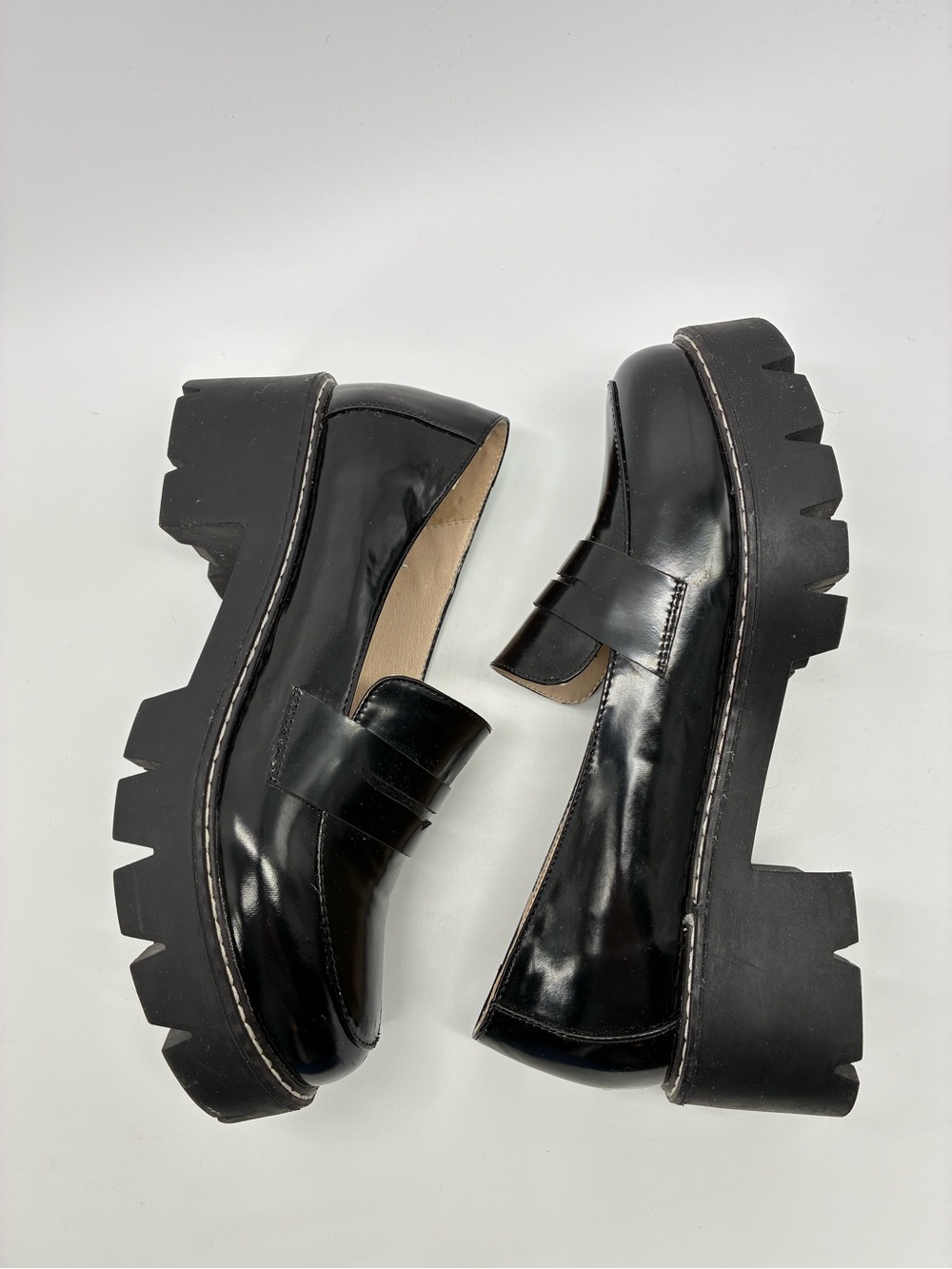 Black Platform Chunky Loafer for Women